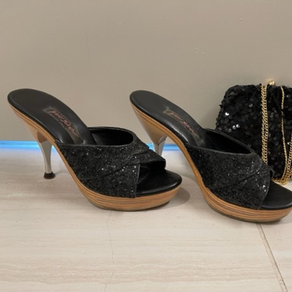 Betsey Johnson Sequin Heels and Clutch